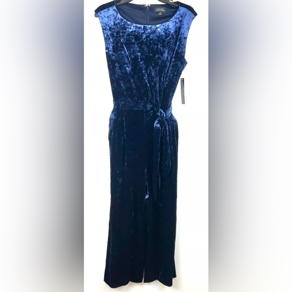 Tahari Women’s Blue Sleeveless Jumpsuit Size 12
